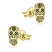 Mexican Sugar Skull Style Silver Ear Stud STS-5217